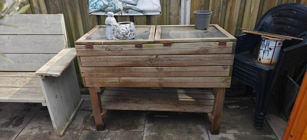 Houten kweekbak met plastic deksels, Ophalen, Overige materialen