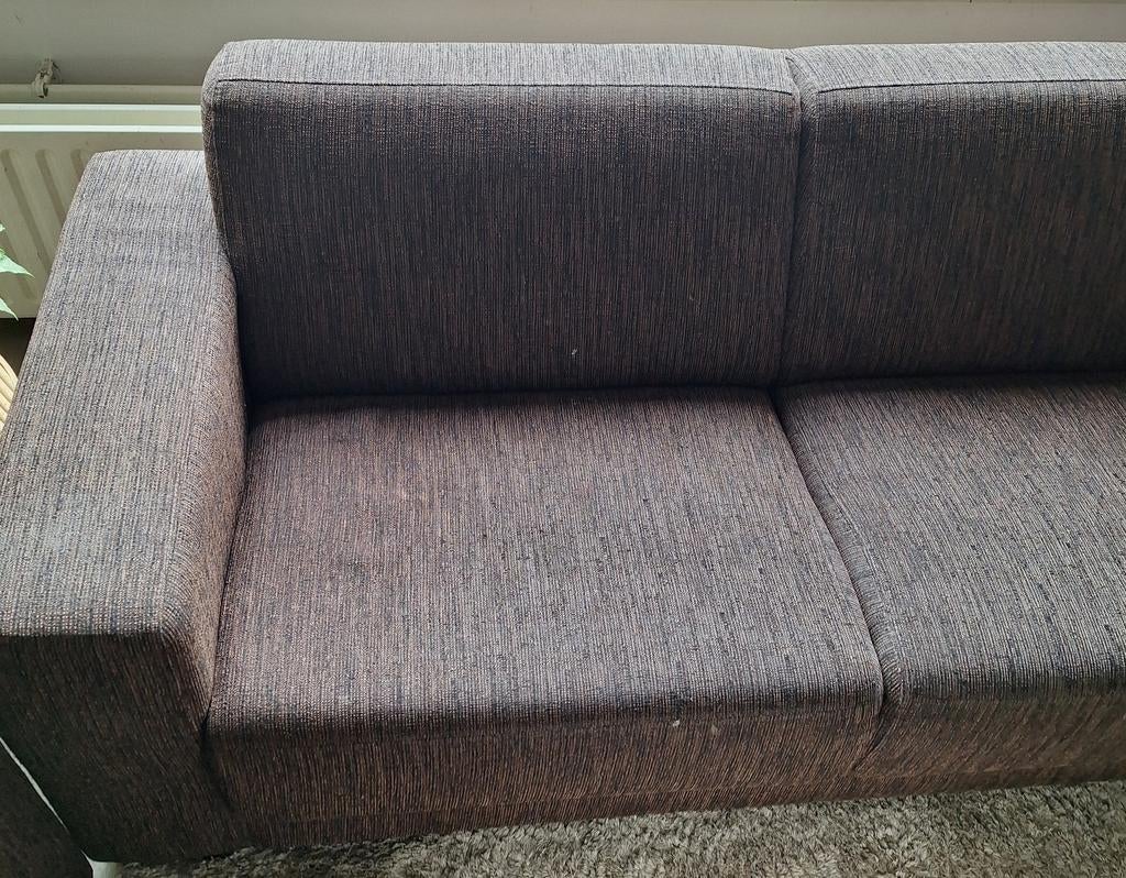 2 zits bank donkerbruin in goede staat, Ophalen, Gebruikt, 150 tot 200 cm, Tweepersoons