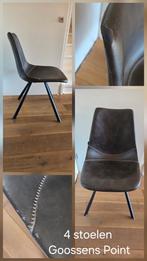 Eetkamerset met tafel en 4 Goossens Pointe stoelen, Ophalen, Gebruikt, 4 tot 6 stoelen