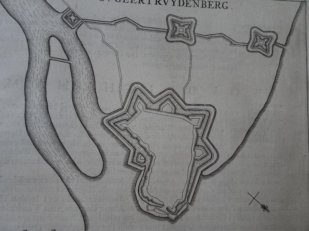 Gravure vesting plattegrond Geertruidenberg Brabant 1649, Verzenden, Cartografie, 1600 - 1699, Gravure