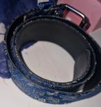 Blauwe riem met draken- en bloemenpatronen, Kleding | Dames, Riemen en Ceinturen, Overige kleuren, Heupriem, Ophalen of Verzenden