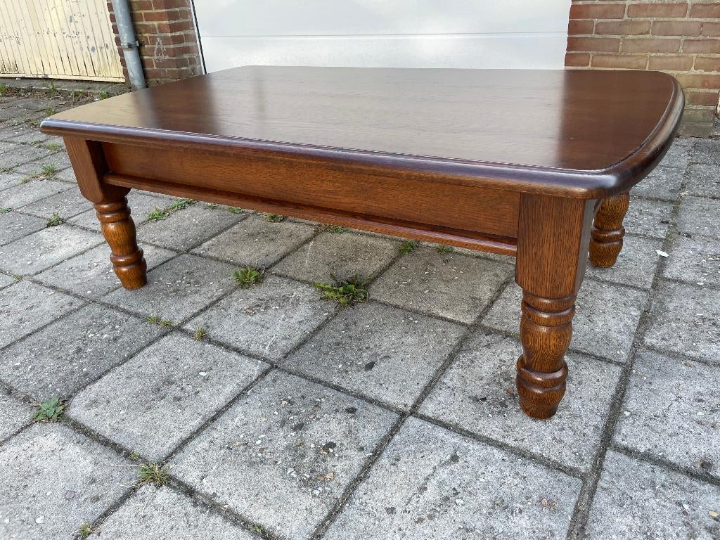 Donker eiken salontafel 130x73x45, Ophalen, Gebruikt, 100 tot 150 cm, Eikenhout
