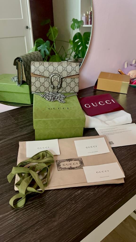 Gucci Dionysus Mini GG Supreme Schoudertasje, Sieraden, Tassen en Uiterlijk, Tassen | Damestassen, Ophalen of Verzenden, Zo goed als nieuw