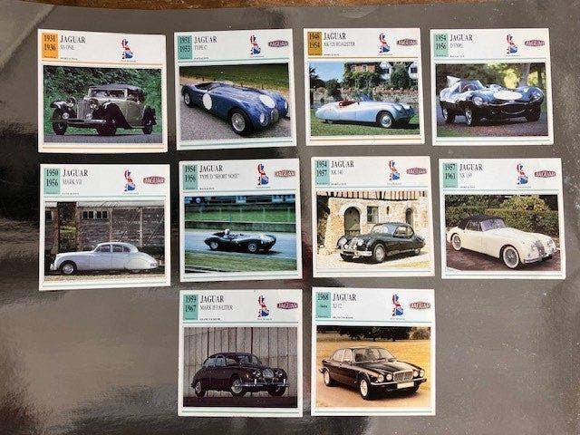 Kaarten JAGUAR SS1 Type C XK120  D-type Mark 7 D type XK140, Ophalen of Verzenden, Gelezen, Algemeen