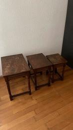 3 antieke / vintage tafels / salontafels, Ophalen of Verzenden