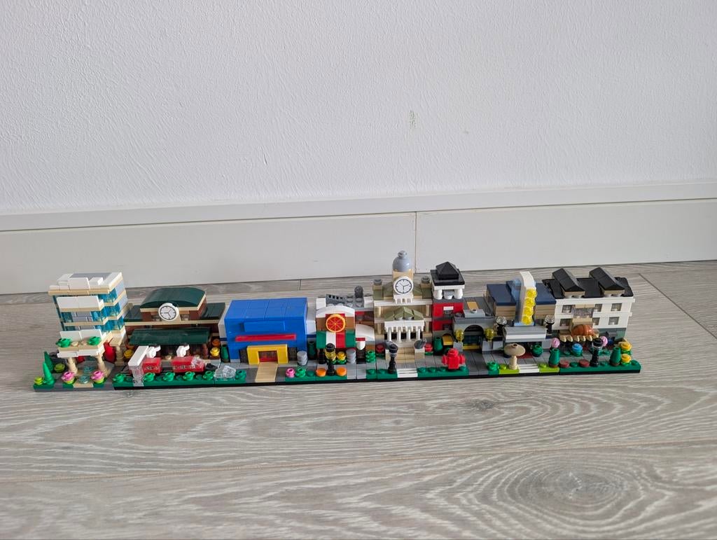 Lego MOC Micro Straat - Gedetailleerde Stadsbouw, Gebruikt, MOC (eigen creatie), Lego, Architecture
