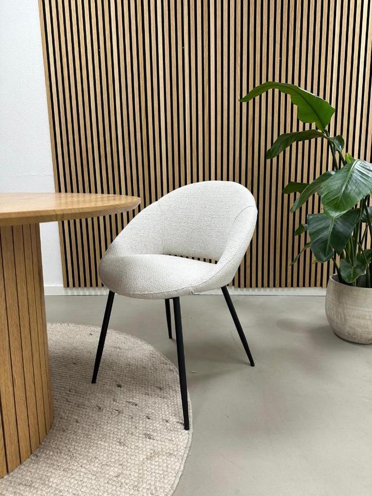 Kick Job eetkamerstoel wit - Set van 6 - Nieuw in doos, Huis en Inrichting, Stoelen, Nieuw, Vijf, Zes of meer stoelen, Stof, Wit