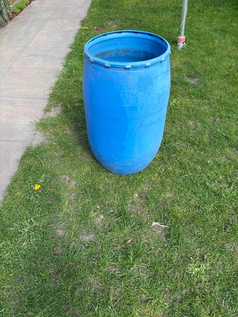 Blauwe regenton, Tuin en Terras, Regentonnen, 75 tot 150 liter, Ophalen, Gebruikt, Kunststof