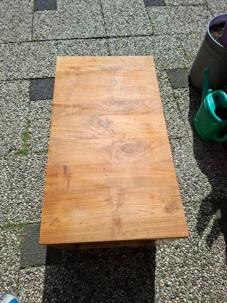 Teak bijzettafeltje, Doe-het-zelf en Verbouw, Hout en Planken, Plank, Overige houtsoorten, Minder dan 200 cm, Minder dan 25 mm