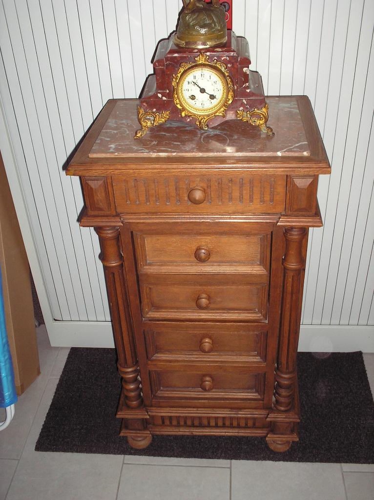 Houten kastje met marmer blad, Ophalen of Verzenden