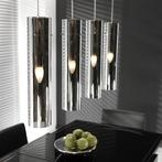 Lamp - Hanglamp: 4 cilinder verchroomd glas, Ophalen of Verzenden, Nieuw, Glas, 75 cm of meer