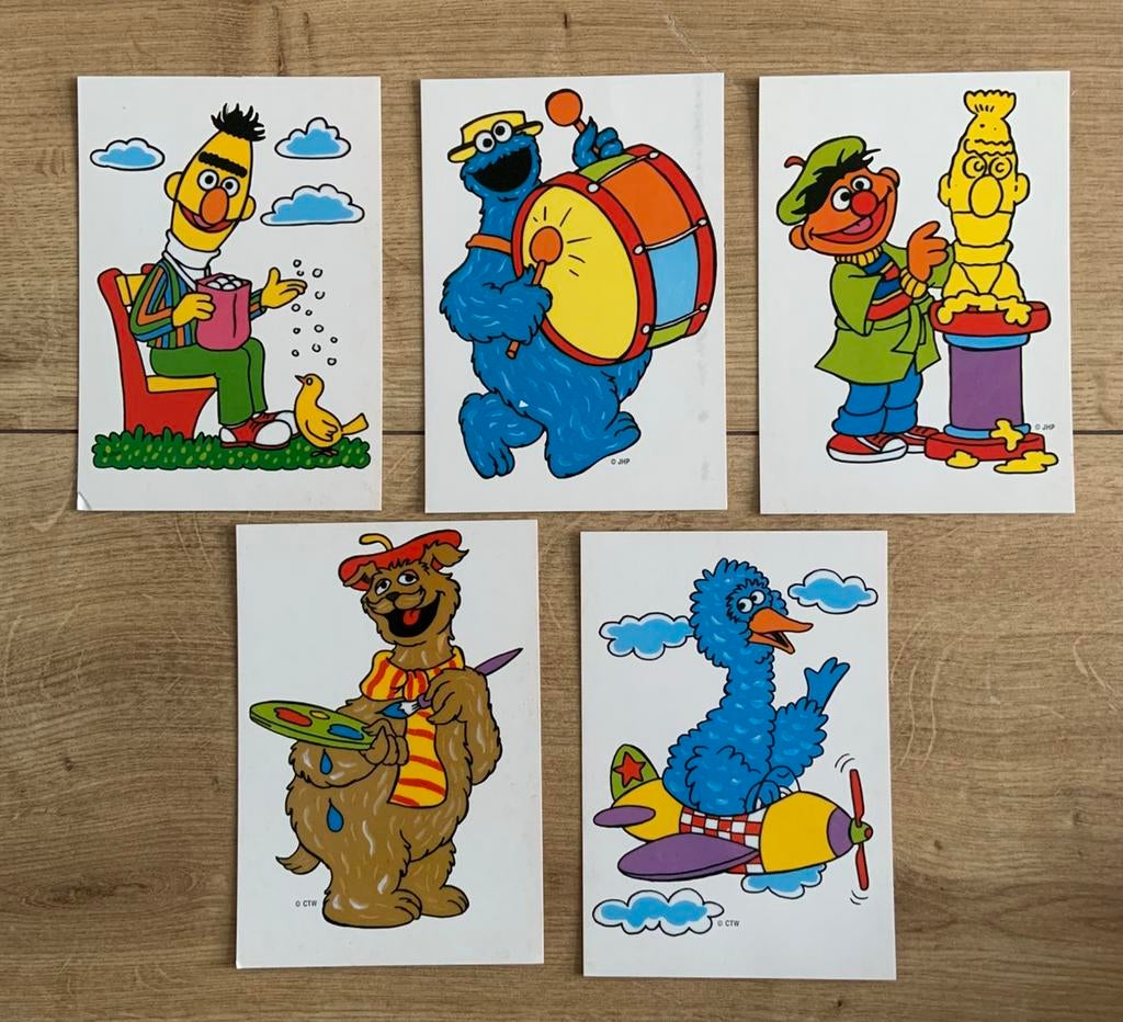 Ansichtkaarten sesamstraat pino bert ernie ea ongelopen, Verzamelen, Ophalen of Verzenden
