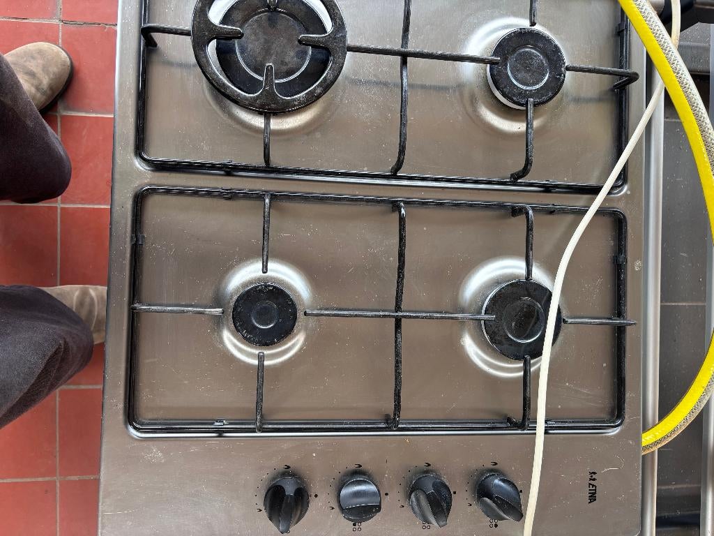 ETNA gaskookplaat inbouw 4-pits RVS, Ophalen, Gebruikt, 4 kookzones, Inbouw