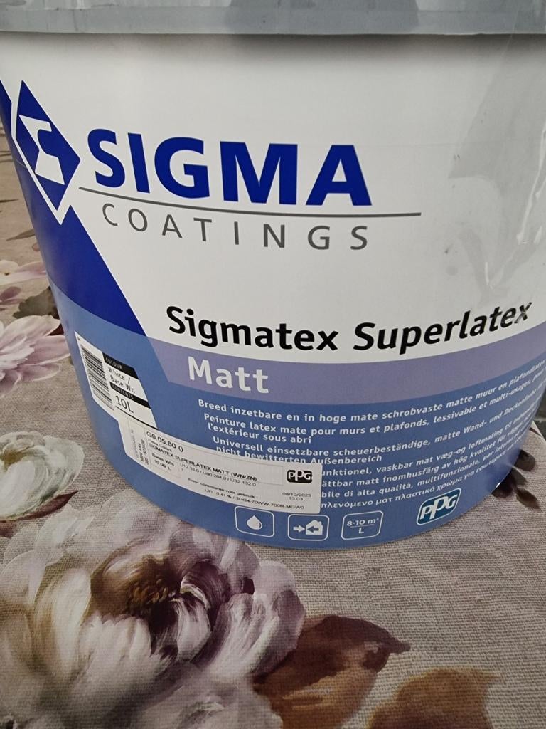 Nieuw! Sigma superlatex matt flexa Lively linen 10 liter, Ophalen, Nieuw, Overige kleuren, Verf