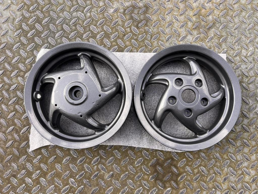 Velgenset Puch Zip SP 98 gepoedercoat Antraciet Piaggio H2O, Motoren, Ophalen of Verzenden, Puch, SP 98, Zip