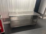 RVS Werktafel dubbelblad 180 x 70, Ophalen of Verzenden, Zo goed als nieuw, Rvs
