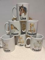 Mok met dier en jouw eigen naam! Nu €9,95 ps, Nieuw, Ophalen of Verzenden, Overige stijlen, Kop(pen) en/of Schotel(s)
