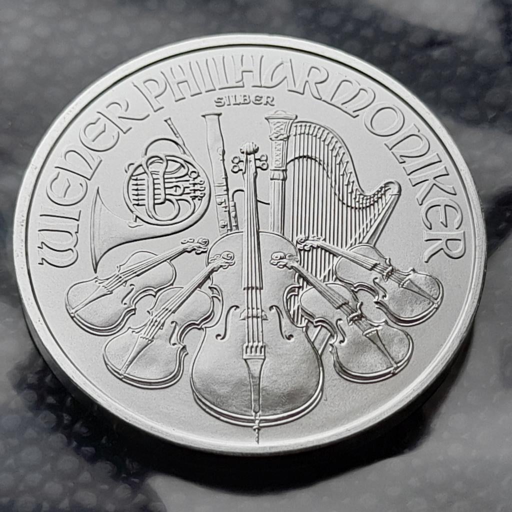 2025 Wiener Philharmoniker 1 oz zilver BU., Postzegels en Munten, Munten | Europa | Euromunten, Oostenrijk, Zilver, Losse munt