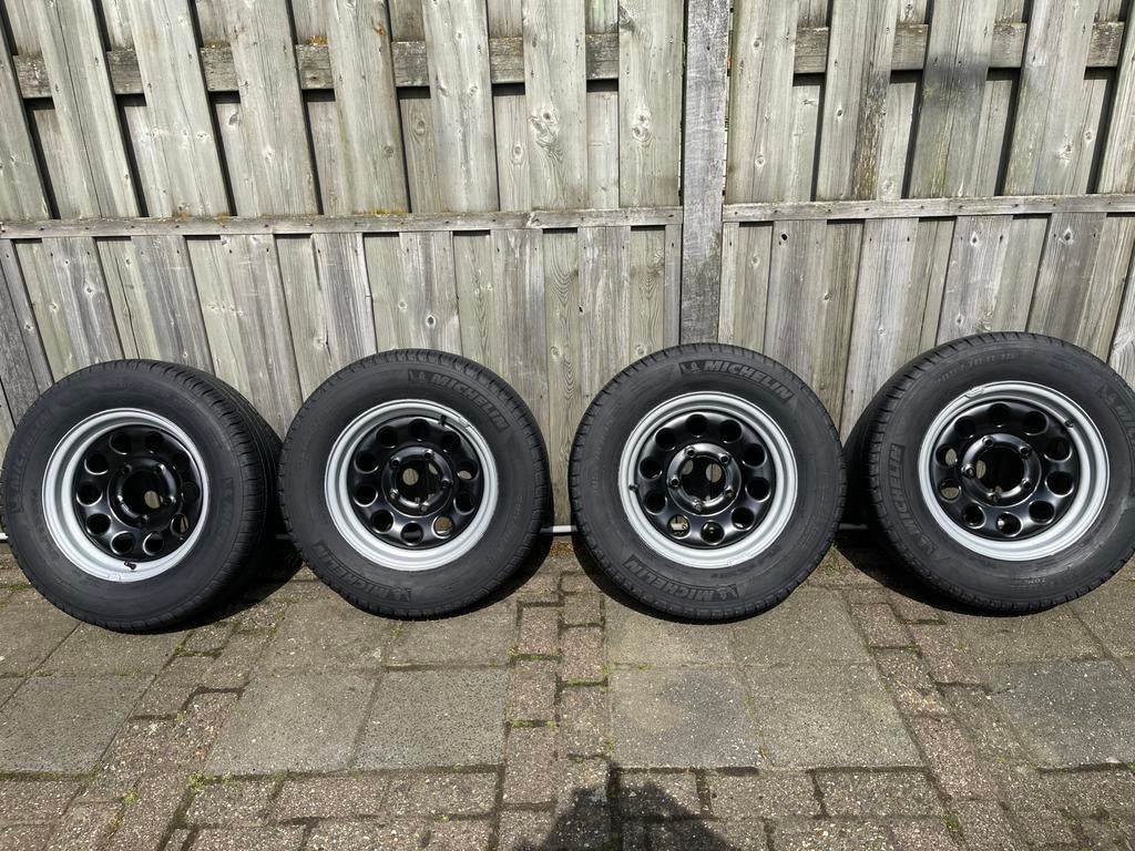 4 Complete wielen Jimny 1998-2016, Ophalen, Gebruikt, 15 inch, Banden en Velgen