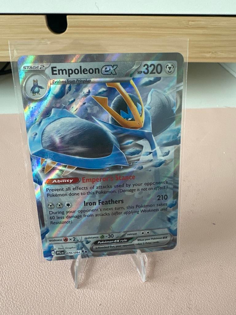 Empoleon ex 070/094 - Pokémon Kaart - Zo goed als nieuw, Ophalen of Verzenden, Zo goed als nieuw, Losse kaart, Foil
