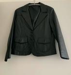 Zwarte leren blazer. Maat 42, Kleding | Dames, Ophalen of Verzenden, Zo goed als nieuw, Maat 42/44 (L), Zwart