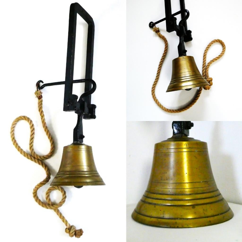 Originele grote trekbel schoolbel bel van klooster ca. 1920, Antiek en Kunst, Antiek | Koper en Brons, Ophalen of Verzenden, Brons