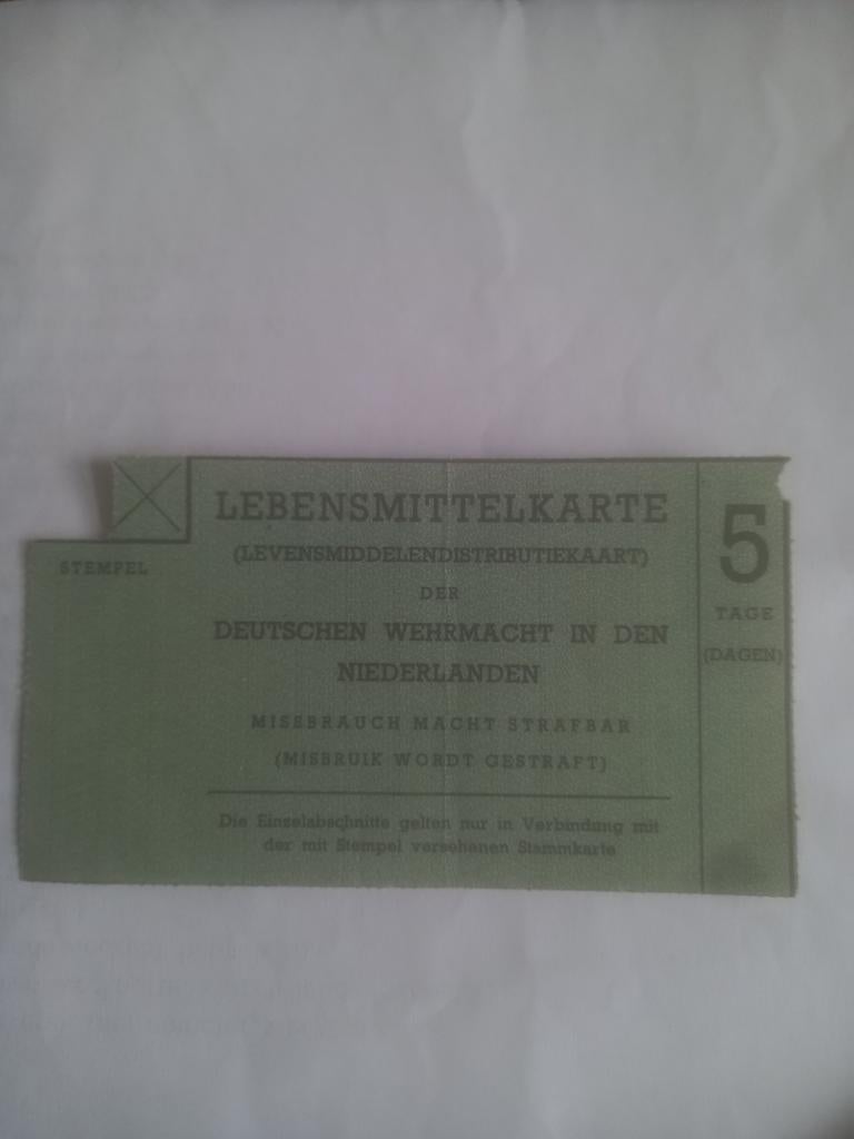 Distributiebon  voor duitse weermacht in Nederland, Ophalen of Verzenden, Duitsland
