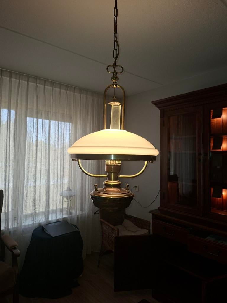 Vintage messing officierslamp, Huis en Inrichting, Ophalen, Minder dan 50 cm