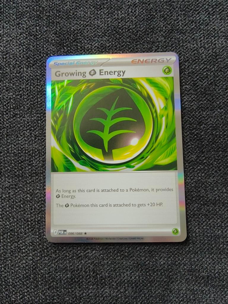 Pokemon kaart 086/088 Growing Energy Special Energy Foil, Ophalen, Nieuw, Losse kaart, Foil