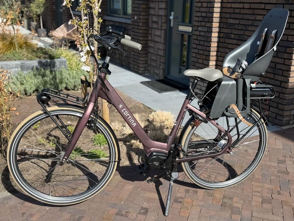 Cortina E-Common Family moederfiets - 50cm, 2 zitjes, Zo goed als nieuw, Versnellingen, 50 tot 53 cm