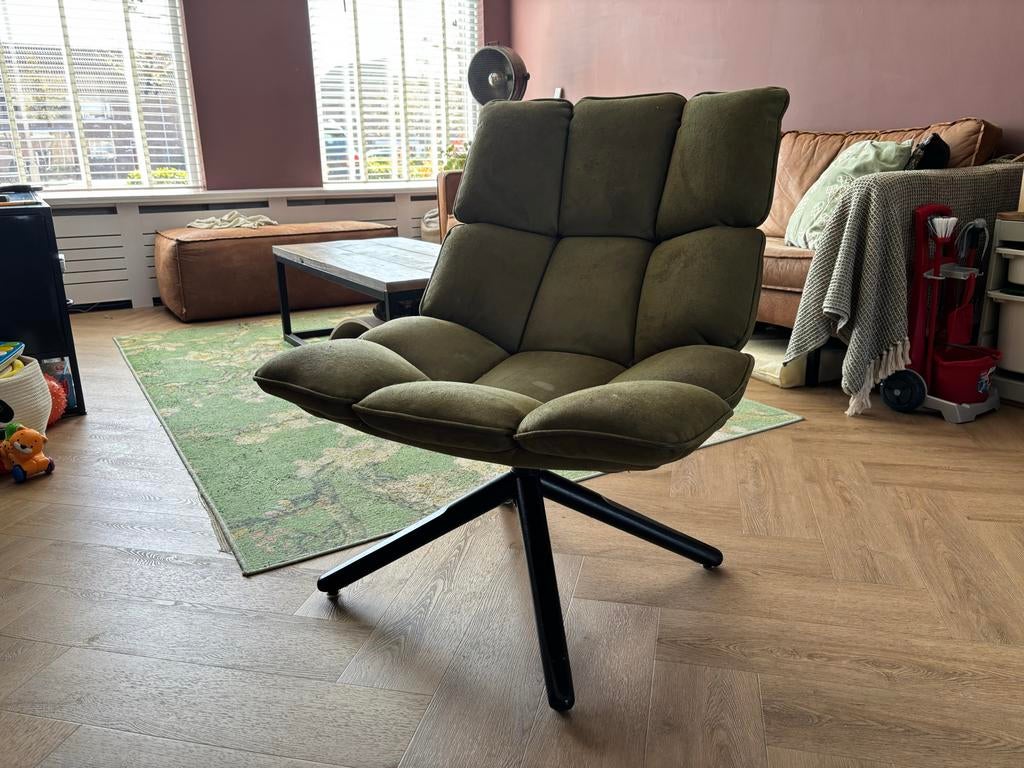 Fauteuil Daan - draaibaar, groen, Huis en Inrichting, Fauteuils, Ophalen, Gebruikt, Minder dan 75 cm, 75 tot 100 cm
