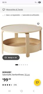 IKEA BORGEBY salontafel, berkenfineer, Huis en Inrichting, Tafels | Salontafels, 50 tot 100 cm, Rond, Nieuw, Minder dan 50 cm
