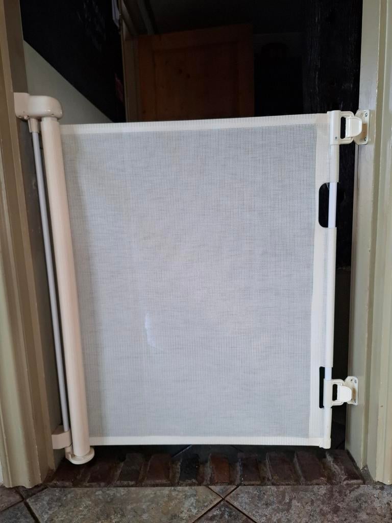 Oprolbaar veiligheidshekje voor kinderen - Wit, Overige materialen, Oprolhekje, Ophalen of Verzenden, Zo goed als nieuw