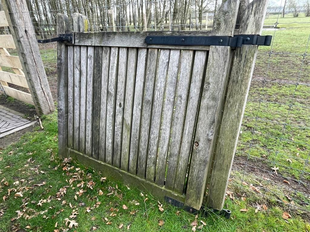 Eiken Hekwerk/ poort voor weiland of oprit, Tuin en Terras, Tuinhekken en Hekwerk, Ophalen, Met poort, Gebruikt, Tuinhek