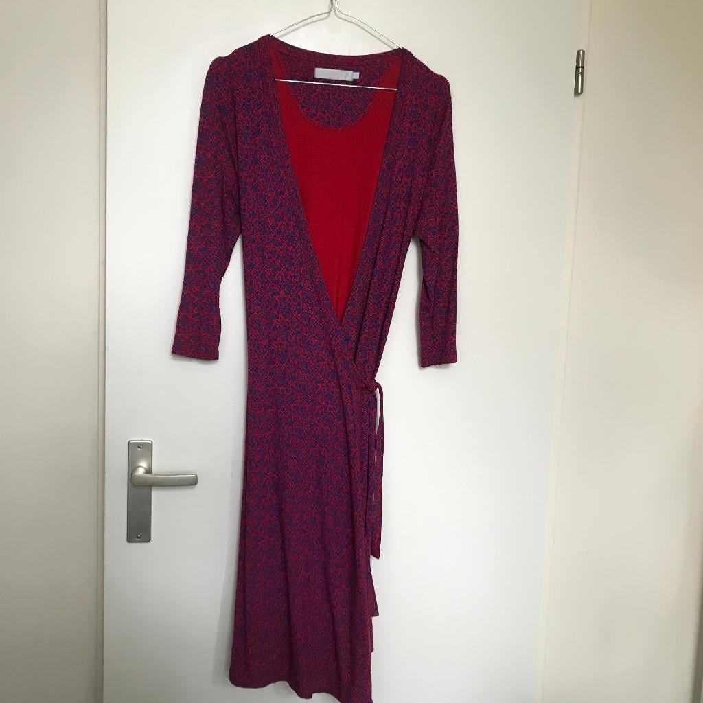 Sissy Boy wikkeljurk rood met blauw Maat M, Maat 38/40 (M), Verzenden, Zo goed als nieuw, Rood