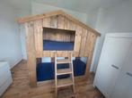 DUTCHWOOD- STAPELBED BOOMHUTBED MET 2BEDDEN -STEIGERHOUT, Ophalen, Zo goed als nieuw, Stapelbed