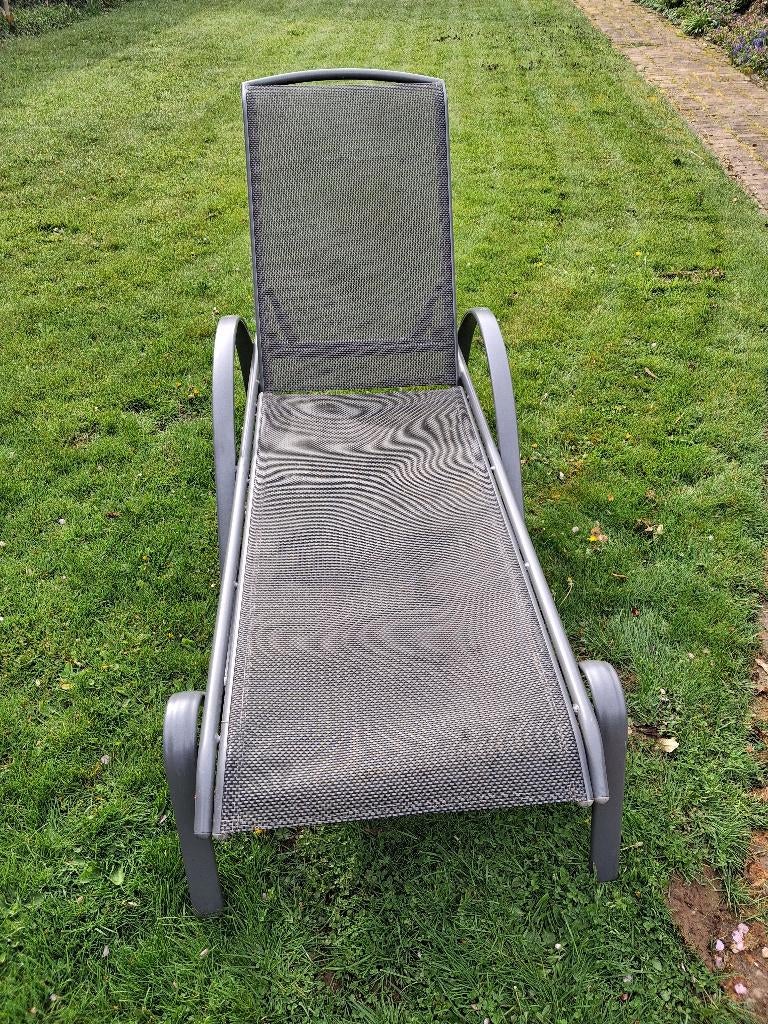 Ligbed of zonnenbed antraciet, Ophalen, Aluminium