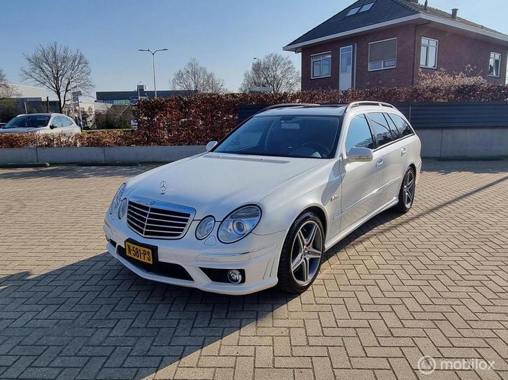Mercedes E63 AMG Estate Designo Mystic wit (bwjr 2007), Auto's, Mercedes-Benz, Bedrijf, Te koop, E-Klasse, ABS, Airbags, Airconditioning