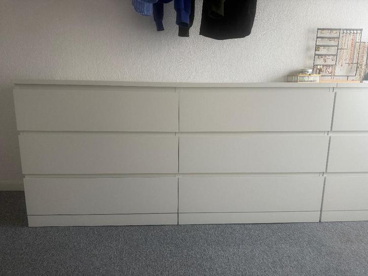 2x IKEA MALM ladekast + ALEX bureau, Huis en Inrichting, Kasten | Ladekasten, Zo goed als nieuw, Minder dan 100 cm, 150 tot 200 cm