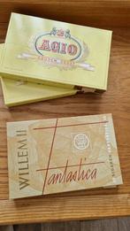 Lege sigarendoosjes: 2 Agio, 1 Willem II, Verzamelen, Rookartikelen, Aanstekers en Luciferdoosjes, Tabaksdoos of Verpakking, Onbekend