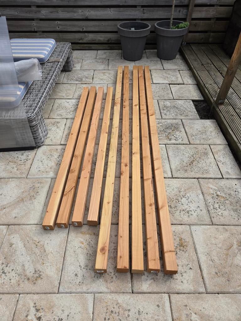 Palen douglas, golfplaten en bevestiging., Tuin en Terras, Ophalen, Nieuw, 250 cm of meer, Palen
