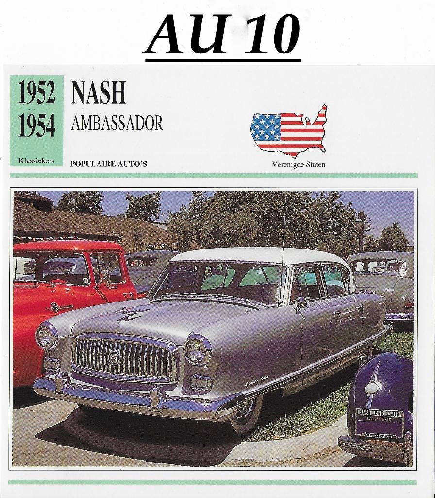 Au10 autokaart nash ambassador ( 1952 - 1954 ), Ophalen of Verzenden, Gebruikt, Auto's
