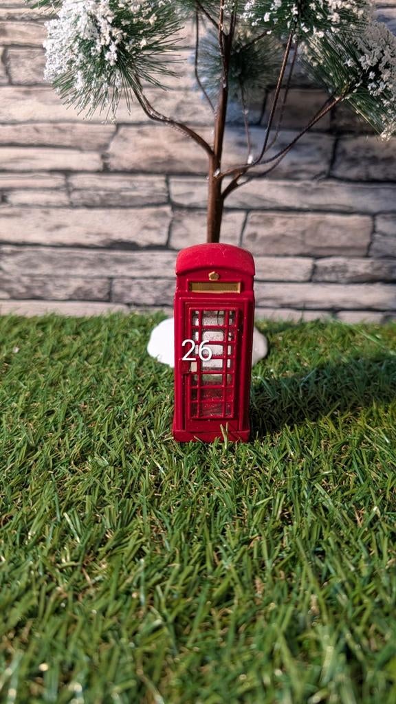Miniatuur telefooncel - Decoratie kerst, Ophalen of Verzenden, Gebruikt