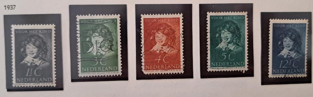 Nederland 1937 nvph 300/304 gest. (Davo), Ophalen of Verzenden, T/m 1940, Gestempeld