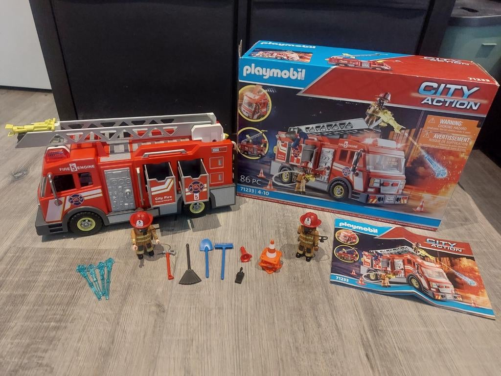Playmobil brandweerauto, Ophalen, Zo goed als nieuw
