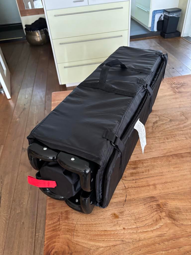 Reis-/campingbed met wipstoeltje en box, Kinderen en Baby's, Boxen, Ophalen, Gebruikt, Rechthoekig, Wieltjes