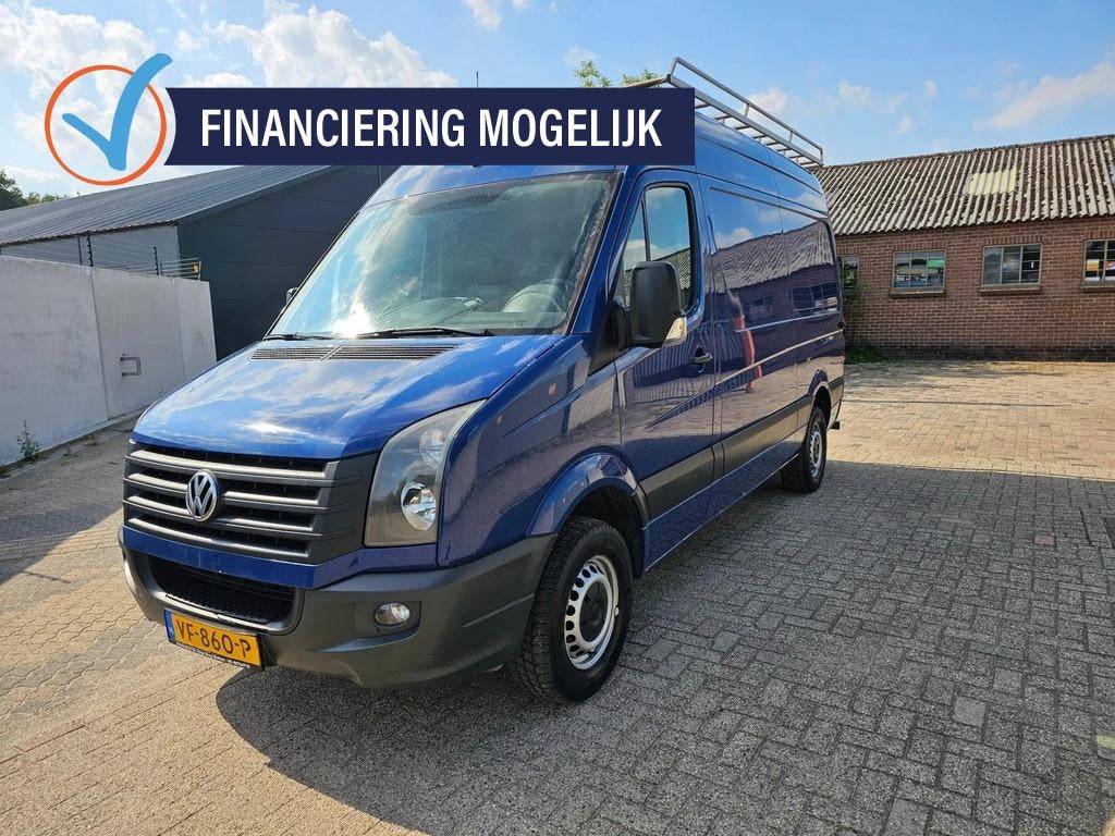 Volkswagen Crafter 32 2.0 TDI L2H3 Apk,Nap,Airco,Trekhaak, Auto's, Bestelauto's, Euro 5, Stof, Gebruikt, Zwart