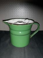 Vintage Groene Emaille Kan met Deksel - Retro Keuken, Ophalen of Verzenden, Gebruikt
