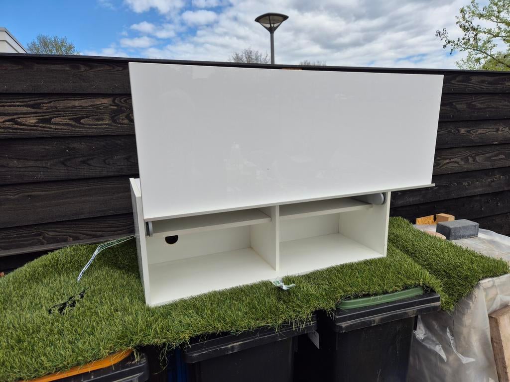 Bovenkast keuken, wit, 4 vakken, Ophalen