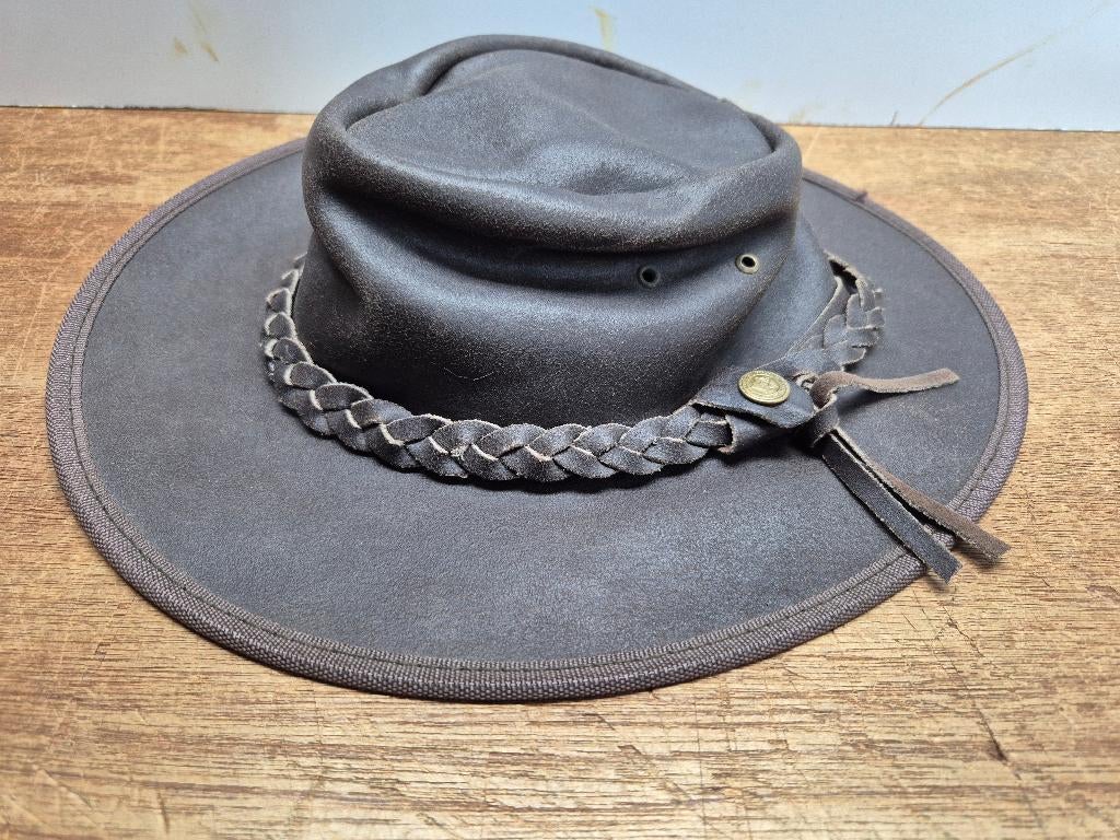 leren Australie hoed, nieuw maat small bruin, Ophalen of Verzenden, Nieuw, 57 cm (M, 7⅛ inch) of minder, Hoed